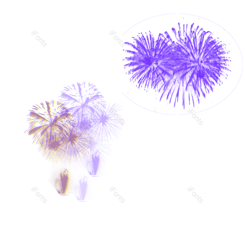 元旦图片,蓝色烟花元素,PNG,免抠素材